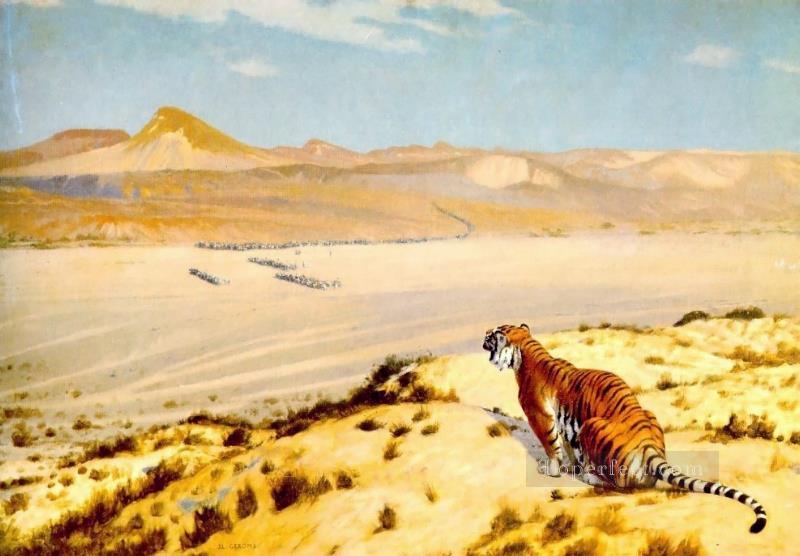 Tiger on the Watch2 Arab Jean Leon Gerome Oil Paintings